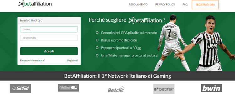 betaffiliation homepage