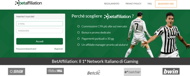 betaffiliation homepage