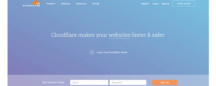 cloudfare homepage